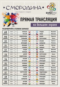 Трансляция матчей ЕВРО-2012 в ресторане СМОРОДИНА